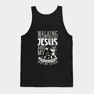 Jesus and dog - Norwegian Elkhound Tank Top